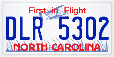 NC license plate DLR5302