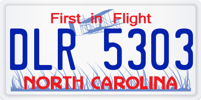 NC license plate DLR5303