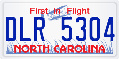 NC license plate DLR5304