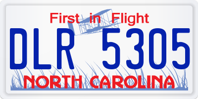 NC license plate DLR5305