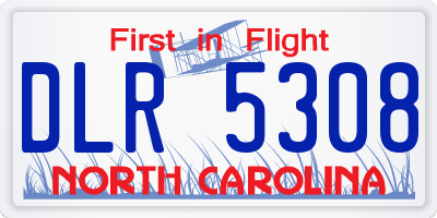 NC license plate DLR5308