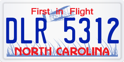 NC license plate DLR5312
