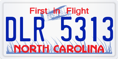 NC license plate DLR5313