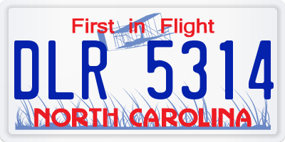 NC license plate DLR5314