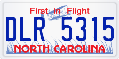 NC license plate DLR5315