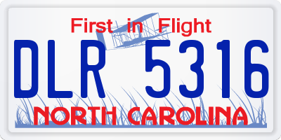 NC license plate DLR5316