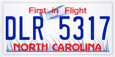 NC license plate DLR5317