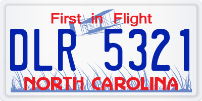 NC license plate DLR5321