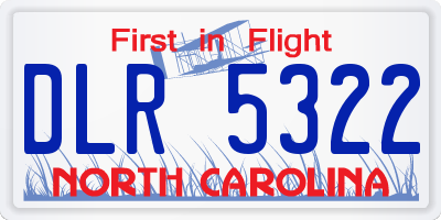 NC license plate DLR5322