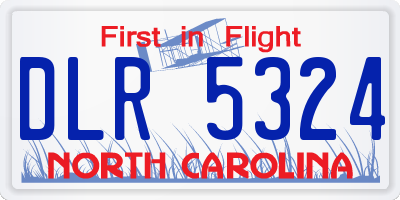 NC license plate DLR5324
