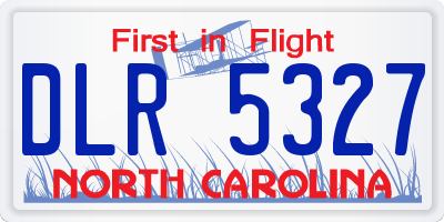NC license plate DLR5327