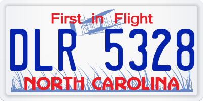 NC license plate DLR5328