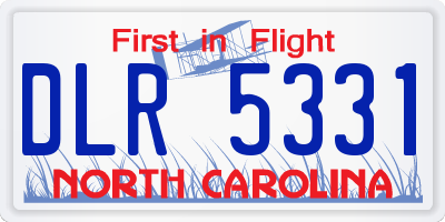 NC license plate DLR5331