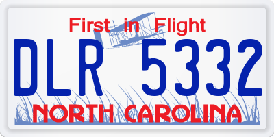 NC license plate DLR5332