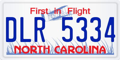 NC license plate DLR5334