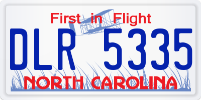 NC license plate DLR5335