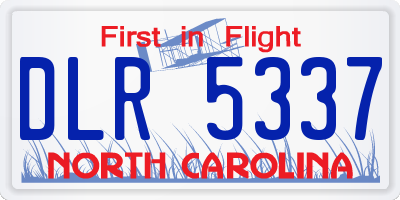 NC license plate DLR5337