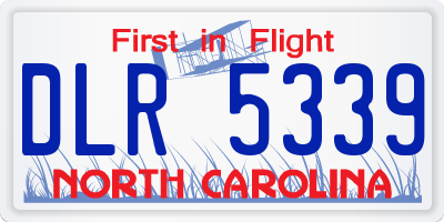 NC license plate DLR5339