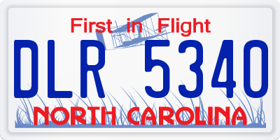 NC license plate DLR5340