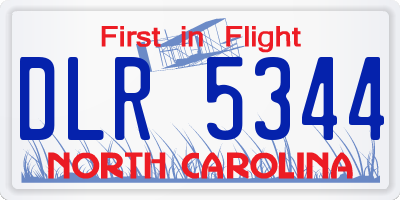 NC license plate DLR5344