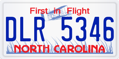 NC license plate DLR5346