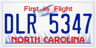 NC license plate DLR5347