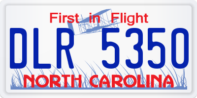 NC license plate DLR5350