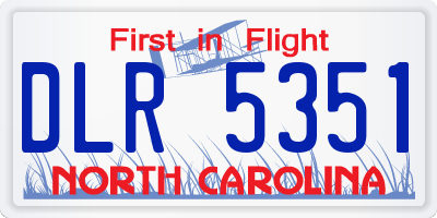 NC license plate DLR5351
