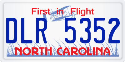 NC license plate DLR5352