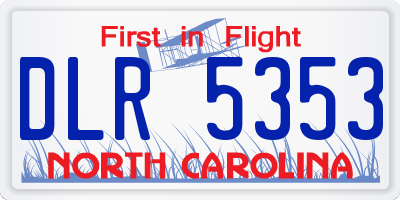 NC license plate DLR5353