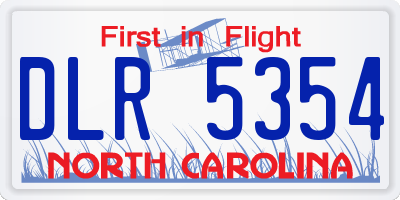 NC license plate DLR5354