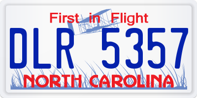 NC license plate DLR5357