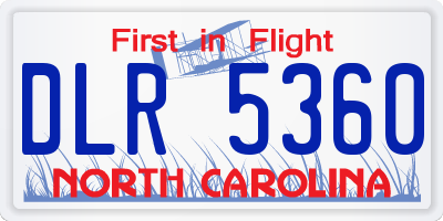 NC license plate DLR5360