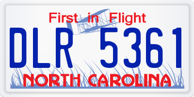 NC license plate DLR5361