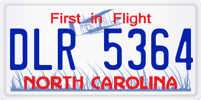 NC license plate DLR5364