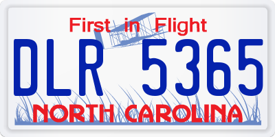 NC license plate DLR5365