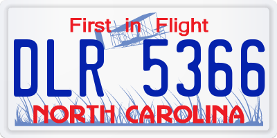 NC license plate DLR5366