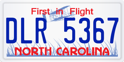 NC license plate DLR5367