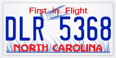 NC license plate DLR5368