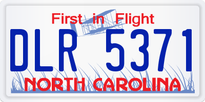 NC license plate DLR5371