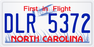 NC license plate DLR5372