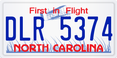 NC license plate DLR5374