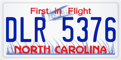 NC license plate DLR5376