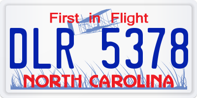 NC license plate DLR5378