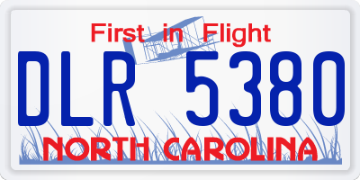 NC license plate DLR5380