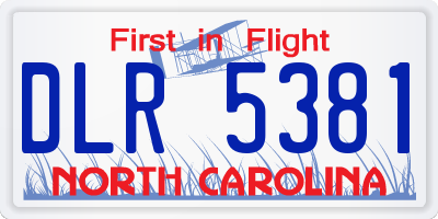 NC license plate DLR5381