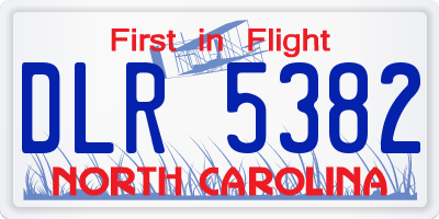 NC license plate DLR5382