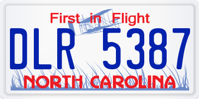 NC license plate DLR5387