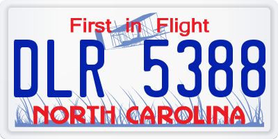 NC license plate DLR5388