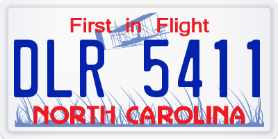 NC license plate DLR5411